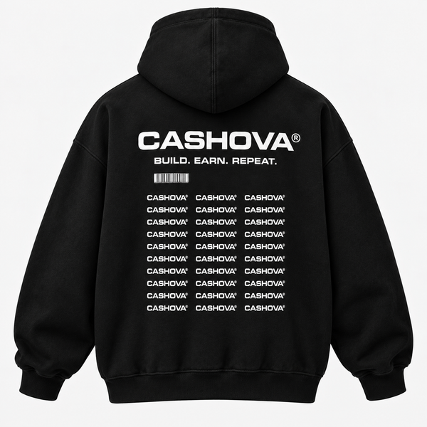 BUILD. EARN. REPEAT. - BLACK HOODIE