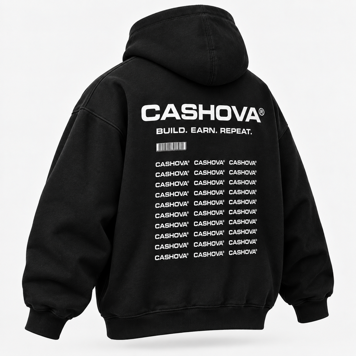 BUILD. EARN. REPEAT. - BLACK HOODIE
